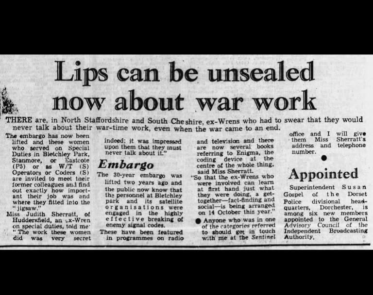 Lips can be unsealed now about war work — reunion appeal