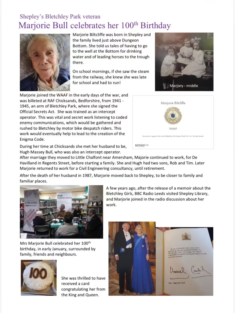 Marjorie Bull celebrates her 100th birthday — Shepley Magazine, 2024